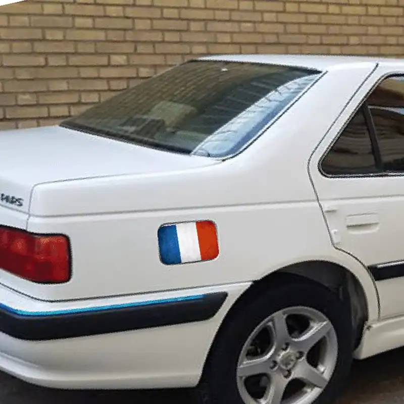 برچسب درب باک خودرو رایسان طرح پرچم فرانسه کد SK037 مناسب برای پژو پارس