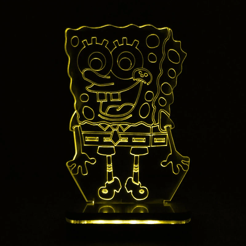 چراغ خواب اتاق کودک سان لیزر طرح کارتون باب اسفنجی مدل تک رنگ کد SUN02