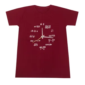 تی شرت آستین کوتاه زنانه مدل ساعت رنگ قرمز