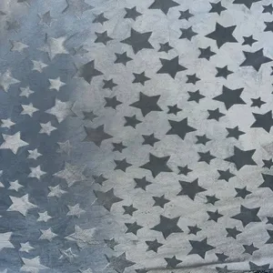 پارچه لباس عرض 1.8 متر مدل مخمل ستاره ای رنگ طوسی