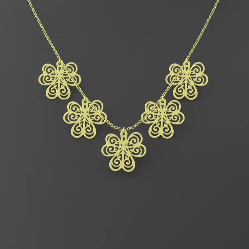 گردنبند طلا 18 عیار زنانه مدوپد مدل گل کد RNA11389