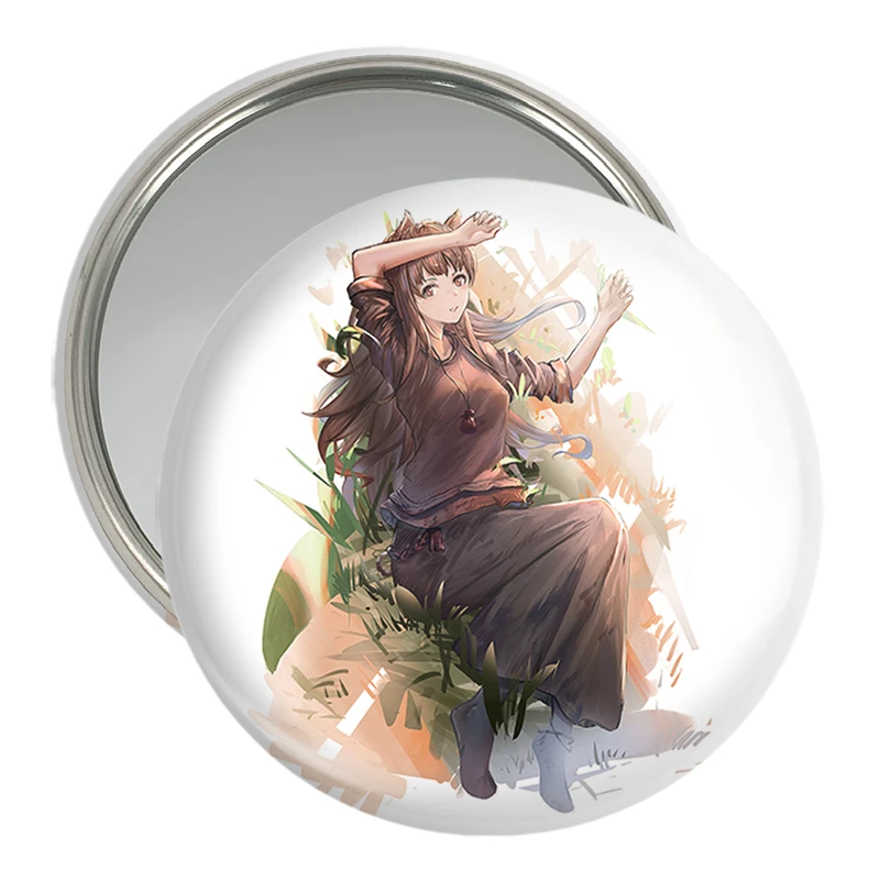 آینه جیبی خندالو مدل هولو انیمه ادویه و گرگ کد 36161