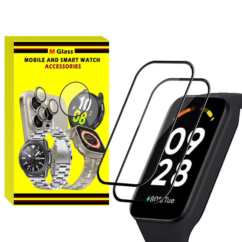محافظ صفحه نمایش نانو ام‌گلس مدل GLS_Pmma مناسب برای ساعت هوشمند شیائومی Smart Band 9 Active 46mm بسته دو عددی