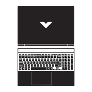 استیکر لپ تاپ توییجین و موییجین مدل Black 01 مناسب برای لپ تاپ اچ پی Victus 15-fa0031dx, fa0032dx به همراه برچسب حروف فارسی کیبورد