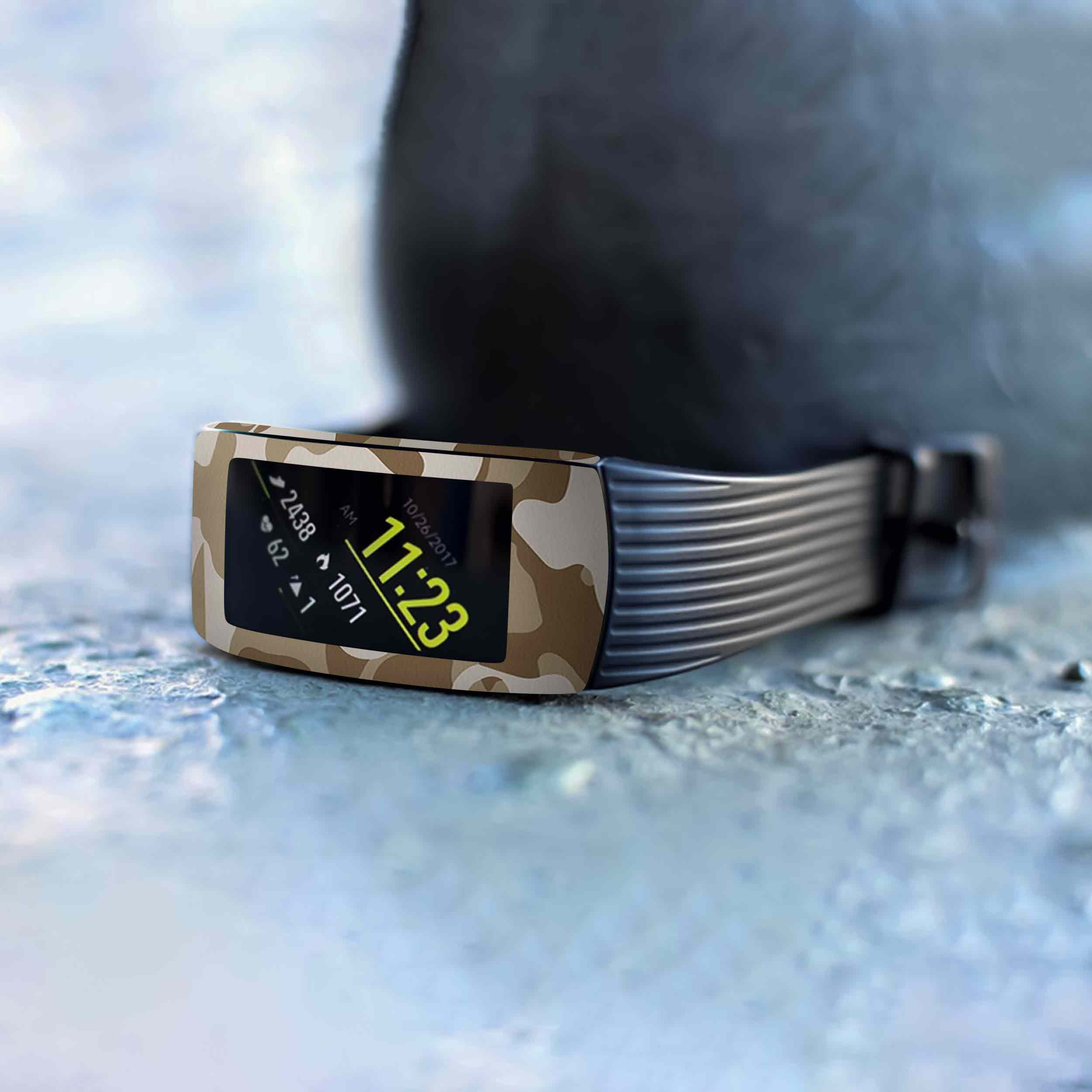 برچسب ماهوت طرح Army-Desert مناسب برای ساعت هوشمند سامسونگ Galaxy Gear Fit 2 Pro