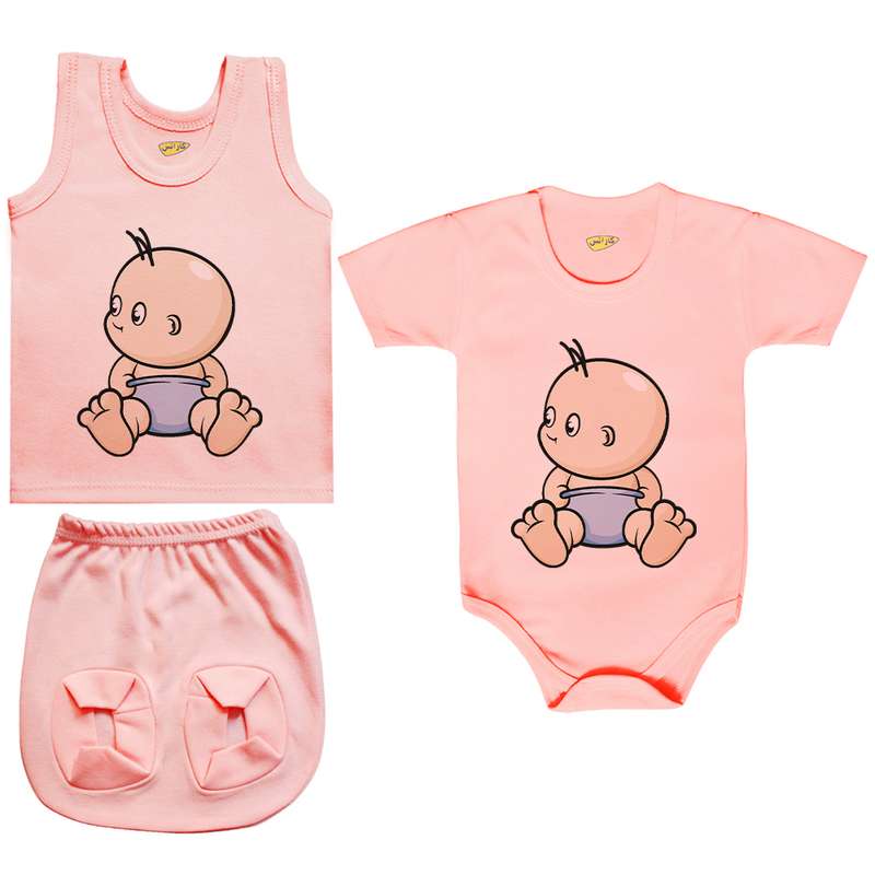 ست 3 تکه لباس نوزادی کارانس مدل PRSZS-3277