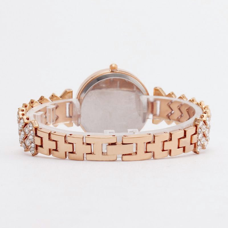 ساعت مچی عقربه ای زنانه مدل دور شنی بند نگینی فول استون 3