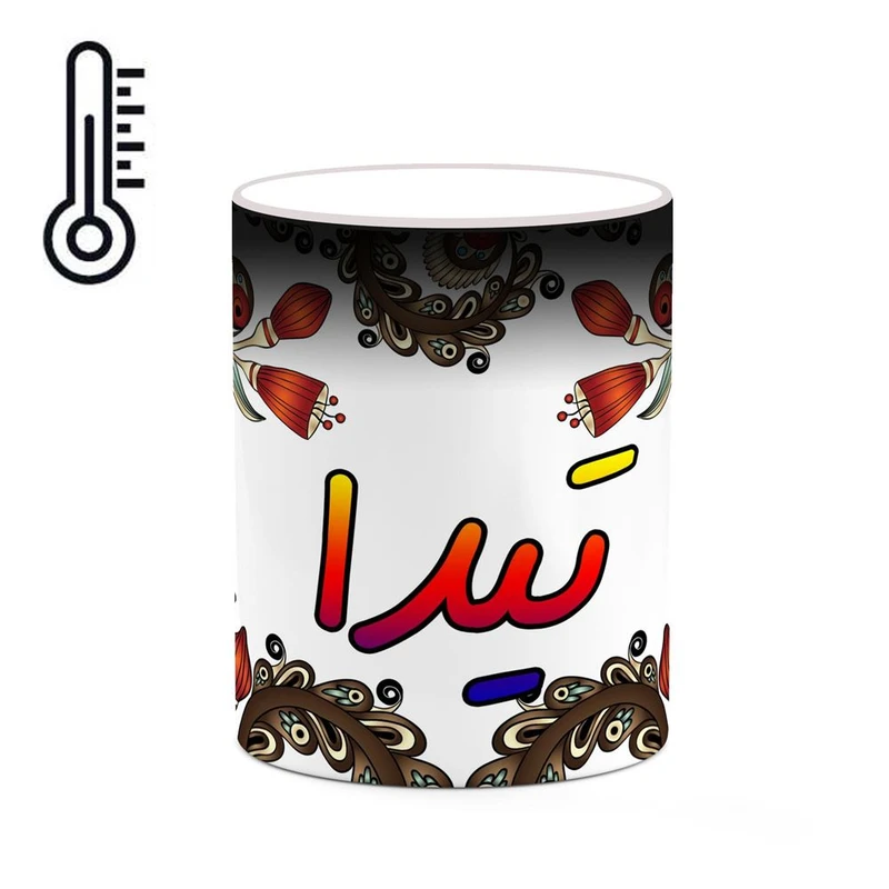 ماگ حرارتی کاکتی مدل اسم تیدا طرح سنتی گل و بته کد mgh44612