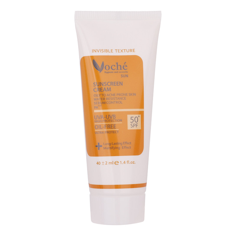 کرم ضد آفتاب بدون رنگ وچه SPF 50 مدل 48 مناسب پوست های چرب و آکنه ای حجم 40 میلی لیتر