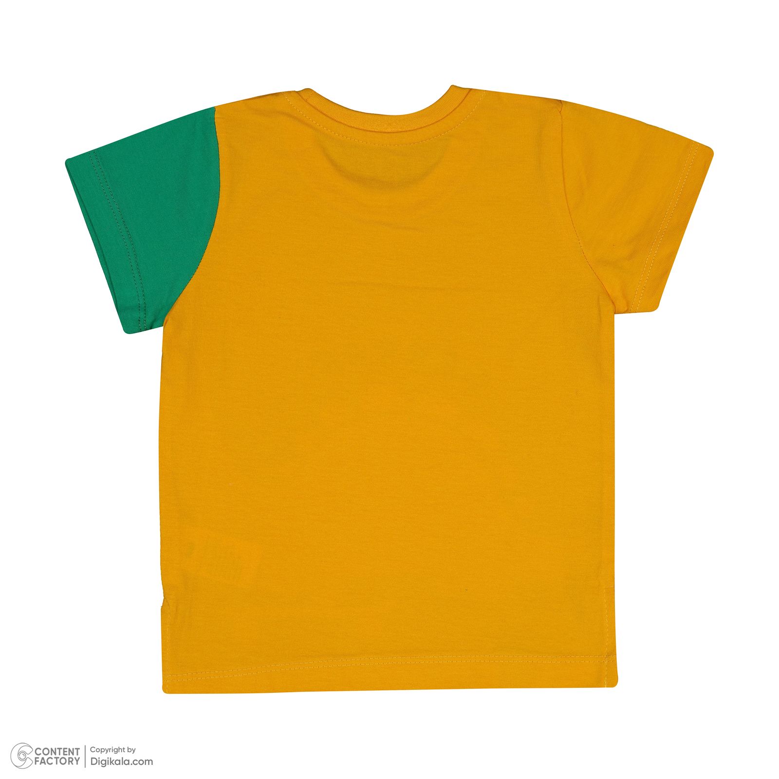 ست تی شرت آستین کوتاه و شلوارک پسرانه سون پون مدل 1098 رنگ خردلی -  - 9