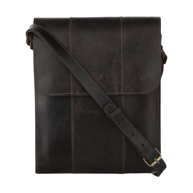 کیف رودوشی مردانه چرم لانکا مدل CB-26-Dark Brown