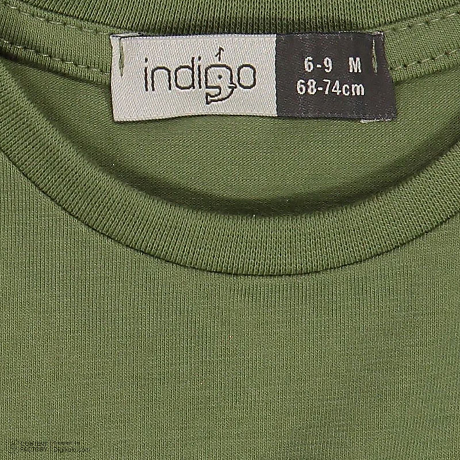 ست تی شرت و شلوارک نوزادی پسرانه ایندیگو مدل 13213 رنگ سبز -  - 9