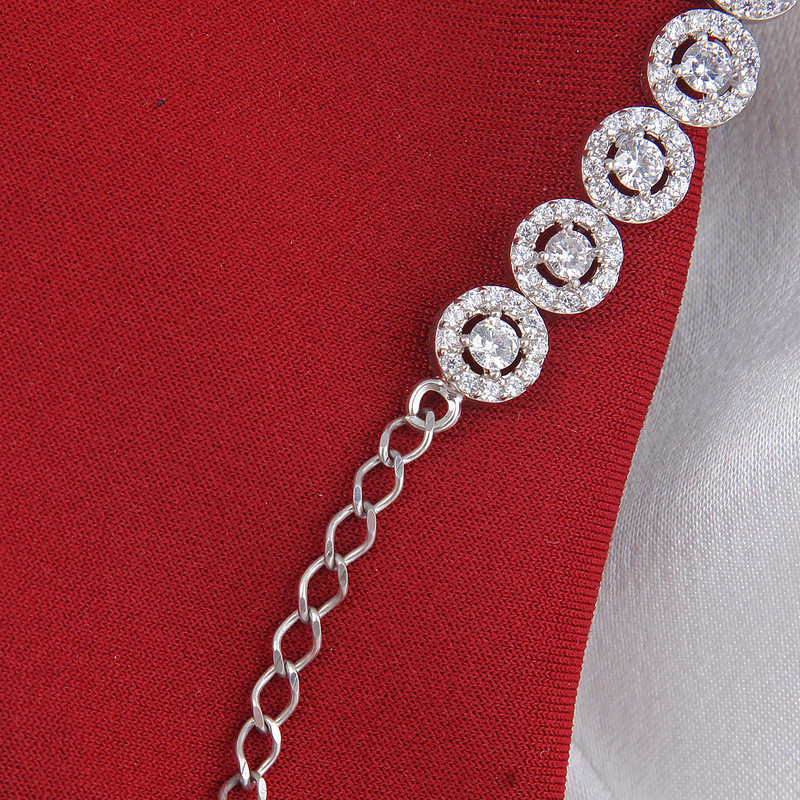 دستبند نقره زنانه مدل آبکاری رادیوم کد DP_599