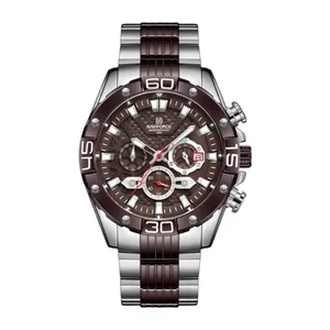 ساعت مچی عقربه‌ای مردانه نیوی فورس مدل سه موتور کرنوگراف تقویم دار کد NF8019 S.CE