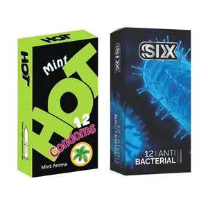کاندوم سیکس مدل Anti Bacterial بسته 12 عددی به همراه کاندوم هات مدل Mint بسته 12 عددی