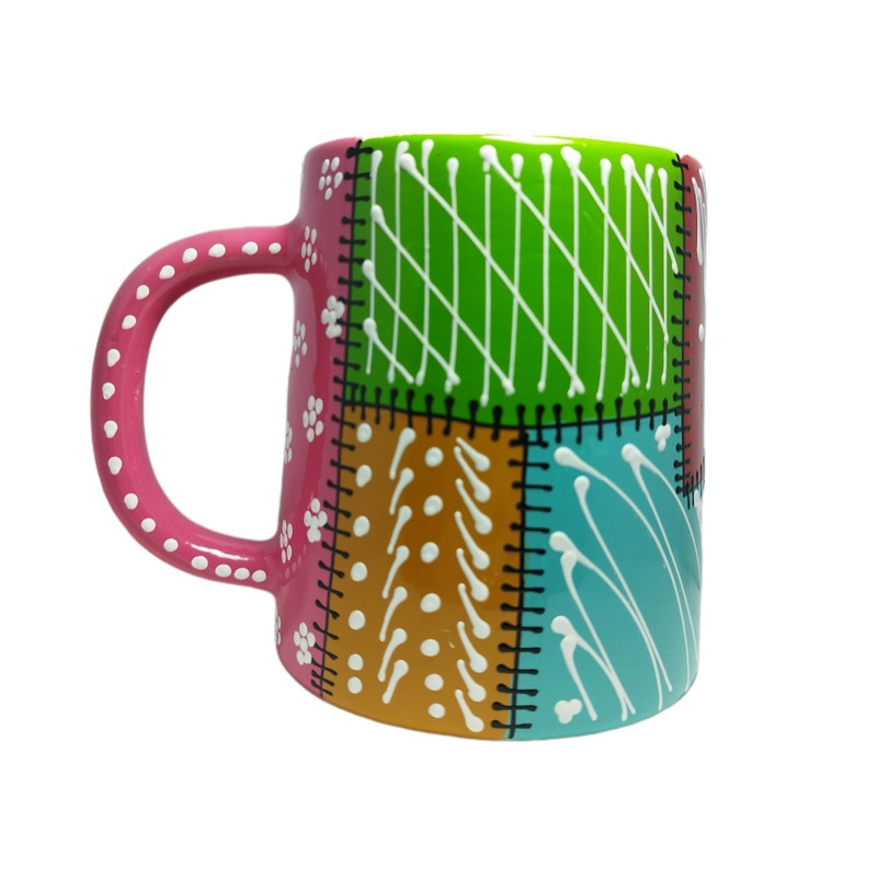 ماگ سفالی ,مدل چهل تکه کد 113