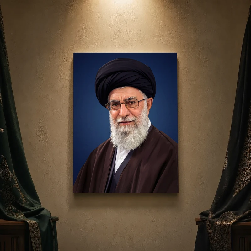 تابلو شاسی مدل مذهبی طرح رهبر شهید امام خامنه‌ای کد 490SM