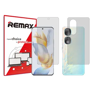 Remax clear screen protector HyGEL model suitable for Honor 90 mobile phone along with back protector