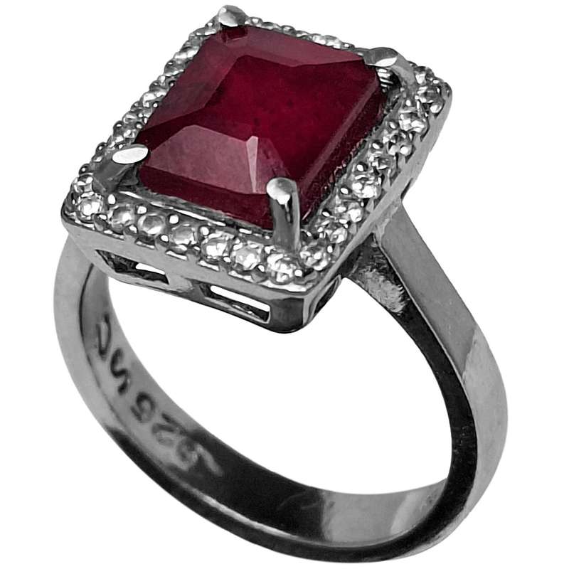 انگشتر نقره زنانه مدل یاقوت