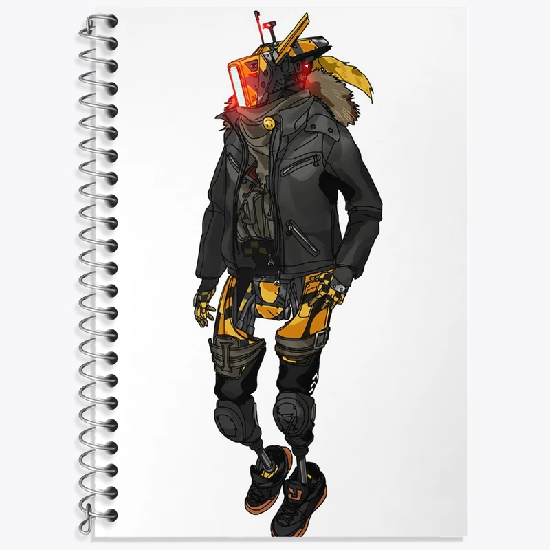 دفتر زبان 50 برگ خندالو مدل دو خط طرح بازی تایتان فال (Titanfall) کد 32602