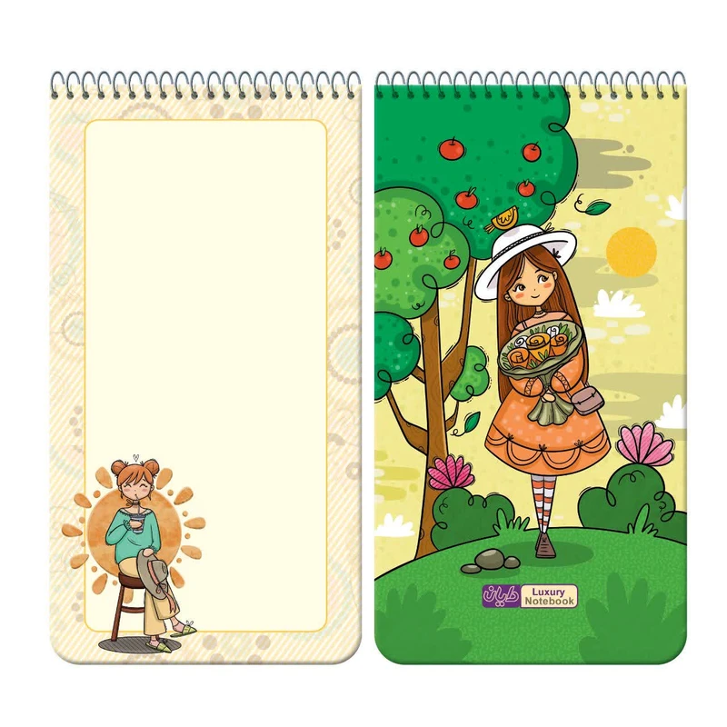 عکس شماره 9 : دفترچه یادداشت 80 برگ دایان مدل حاشیه دار  کد 4378 بسته 8 عددی