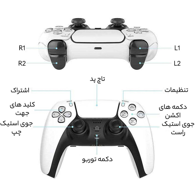 دسته بازی پلی استیشن 4 طرح ساده مدل Wireless controller T28 