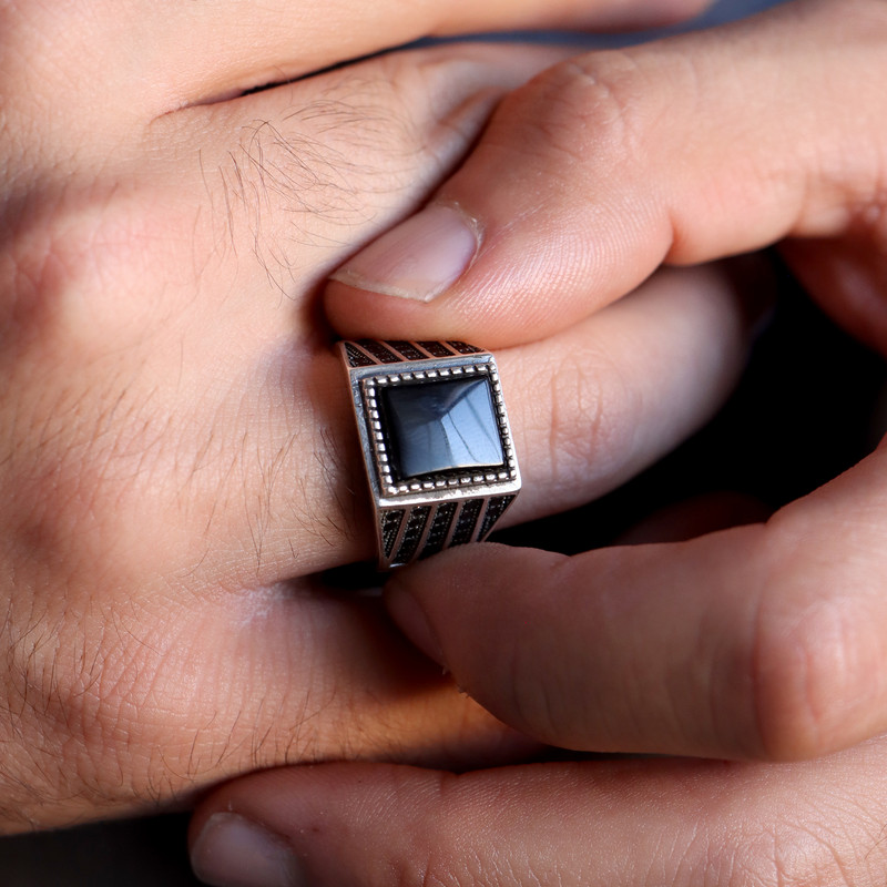 انگشتر نقره مردانه جی تی ای مدل جی نایس