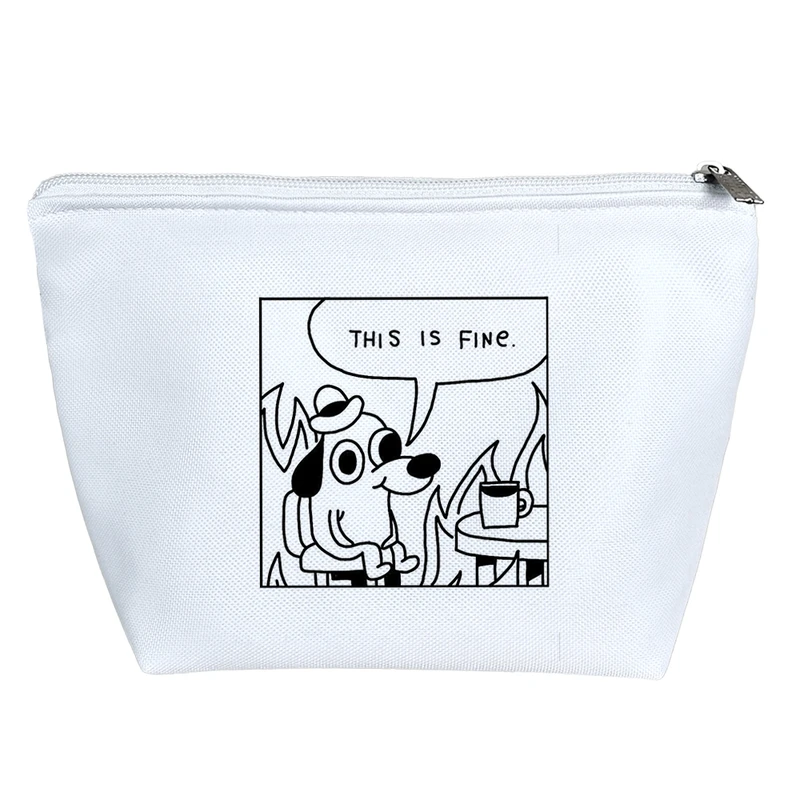 کیف لوازم آرایش دخترانه خندالو مدل this is fine کد 5257