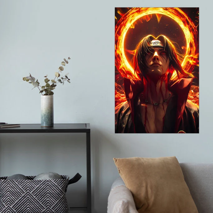 پوستر گوفی مدل والپیپر ایتاچی انیمه ناروتو طرح Itachi Naruto Anime Wallpaper کد FIRE42