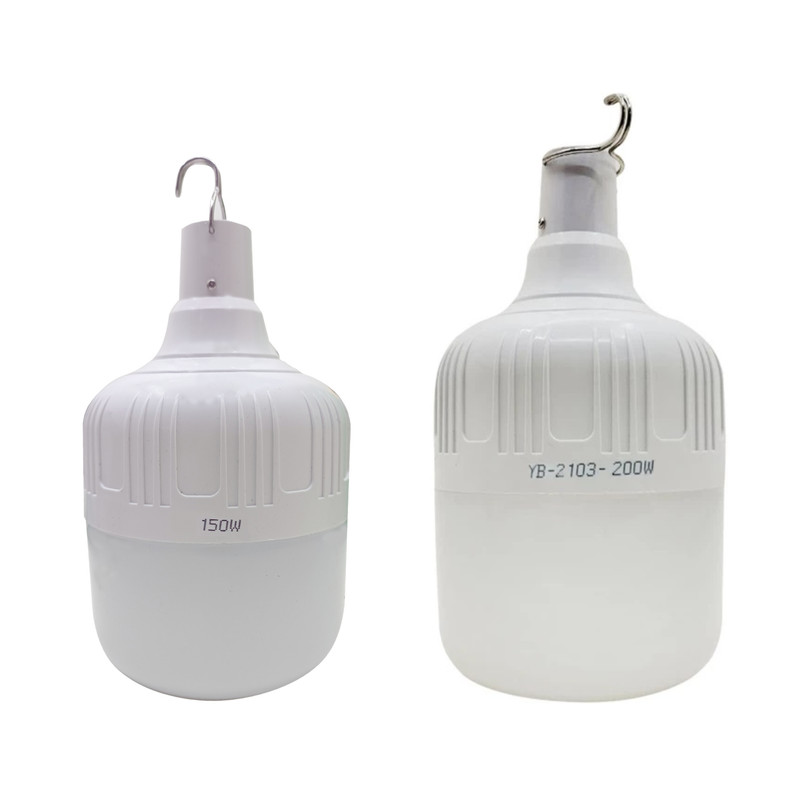 چراغ آویز چادر مدل شارژی کد led-bb-200W-150W مجموعه 2 عددی