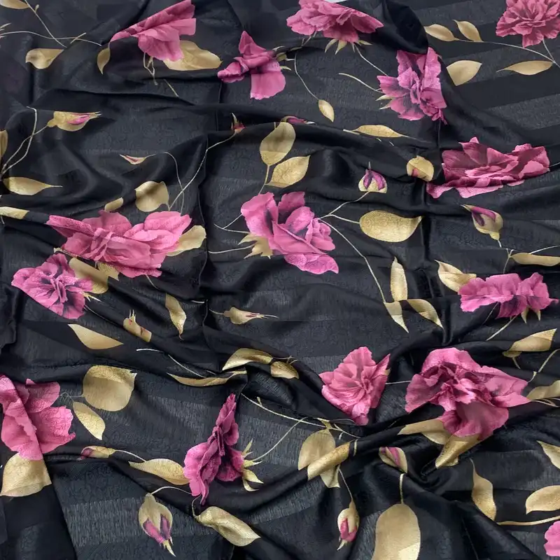 روسری زنانه مدل گلدار حریر نخ کد 560