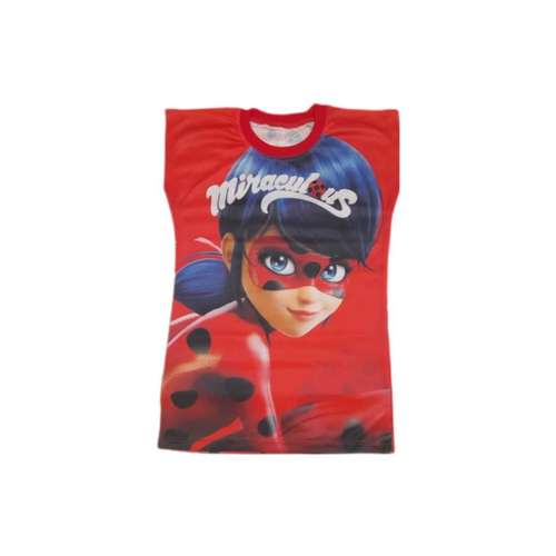 تی شرت آستین کوتاه دخترانه مدل دختر کفشدوزکی مرینت