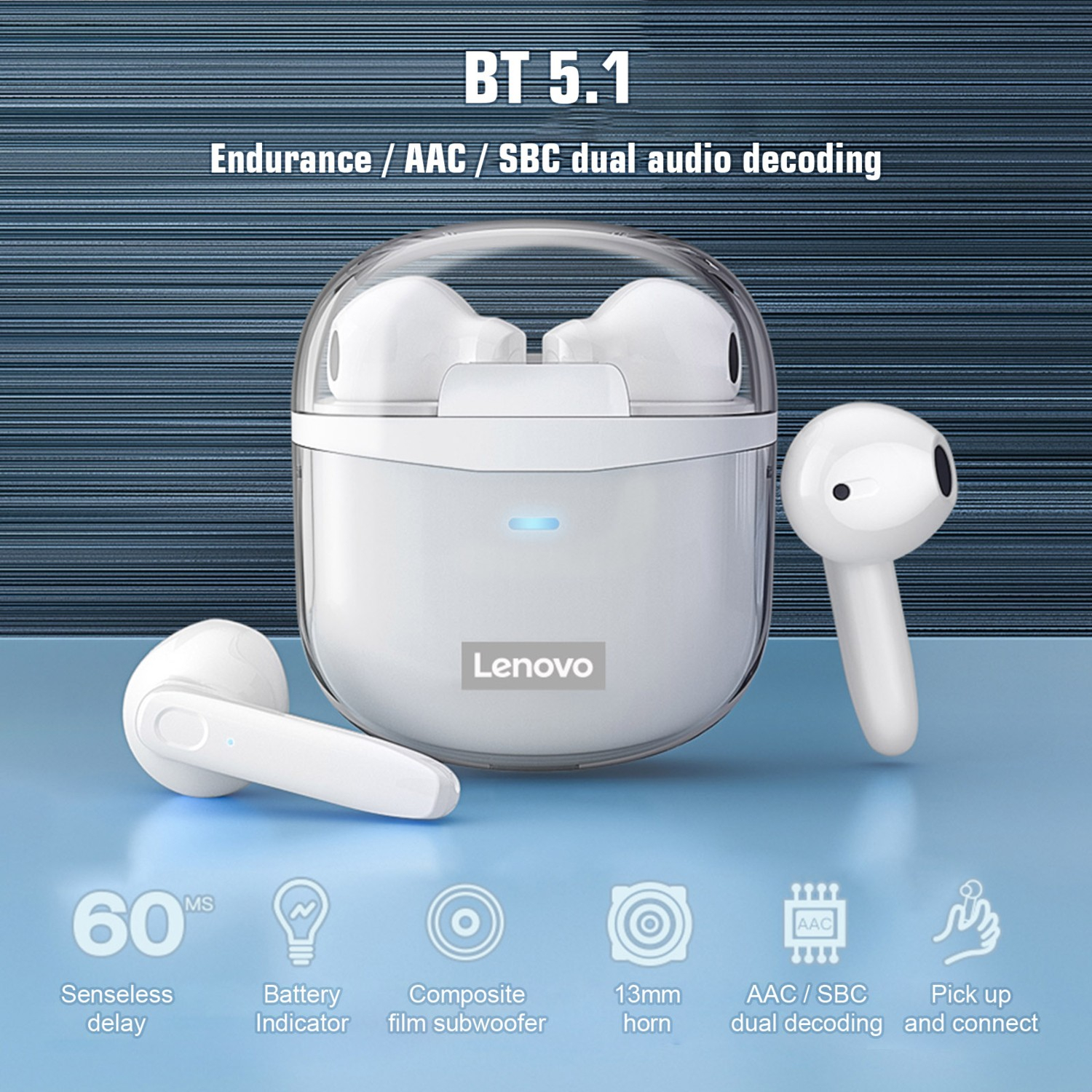 هدفون بی سیم لنوو مدل ZOH EARPHONE XT96 ANC