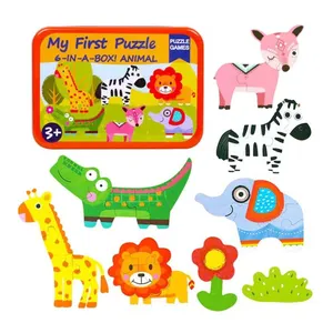 پازل 24 تکه مدل قوطی فلزی حیوانات جنگل