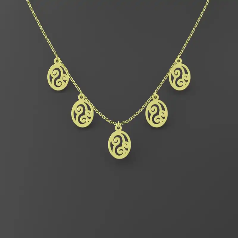 گردنبند طلا 18 عیار زنانه مدوپد مدل بیضی کد RNA10323