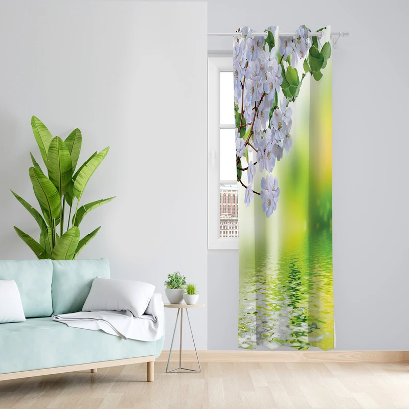 پرده طرح بهار مدل مخمل پانچی کد 2616 z سایز 140x200 سانتی متر