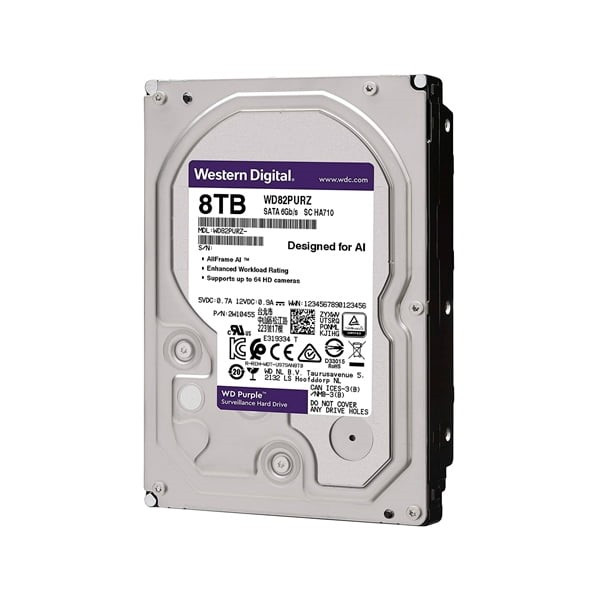 هارد دیسک اینترنال وسترن دیجیتال مدل WD80PURX ظرفیت 8 ترابایت