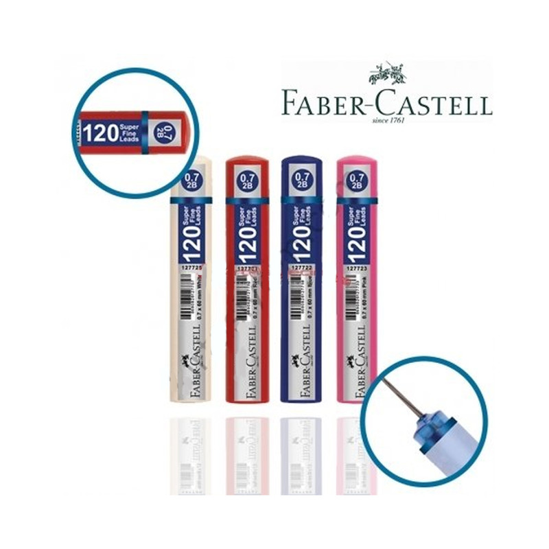 نوک مدادنوکی 0.7 میلی متری فابرکاستل مدل Superfine -120lead بسته 4 عددی