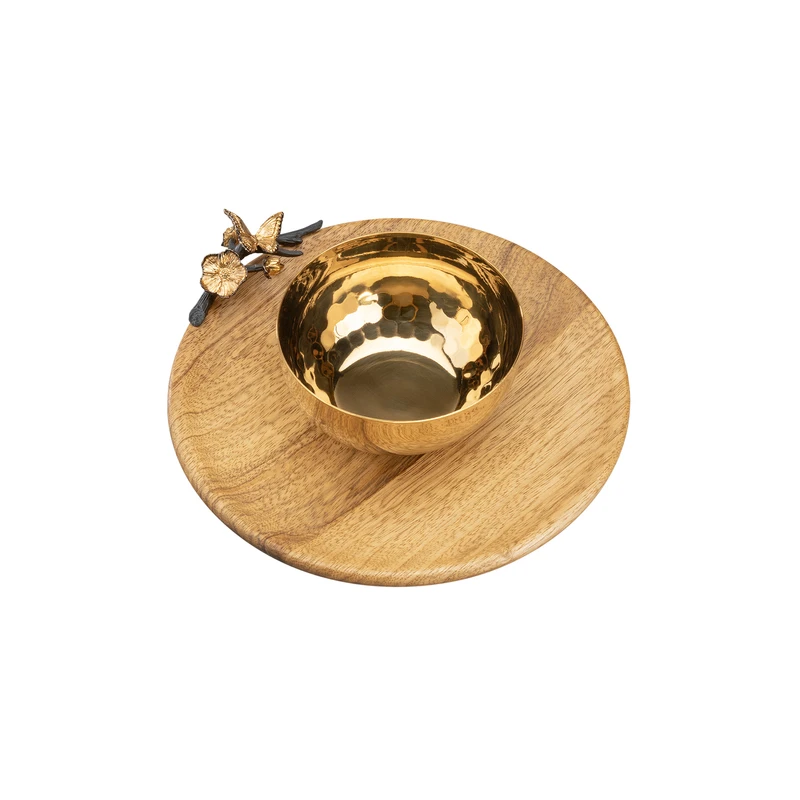 پیاله و پیش دستی گلدکیش مدل باترفلای کد GK829800 ست 2 عددی