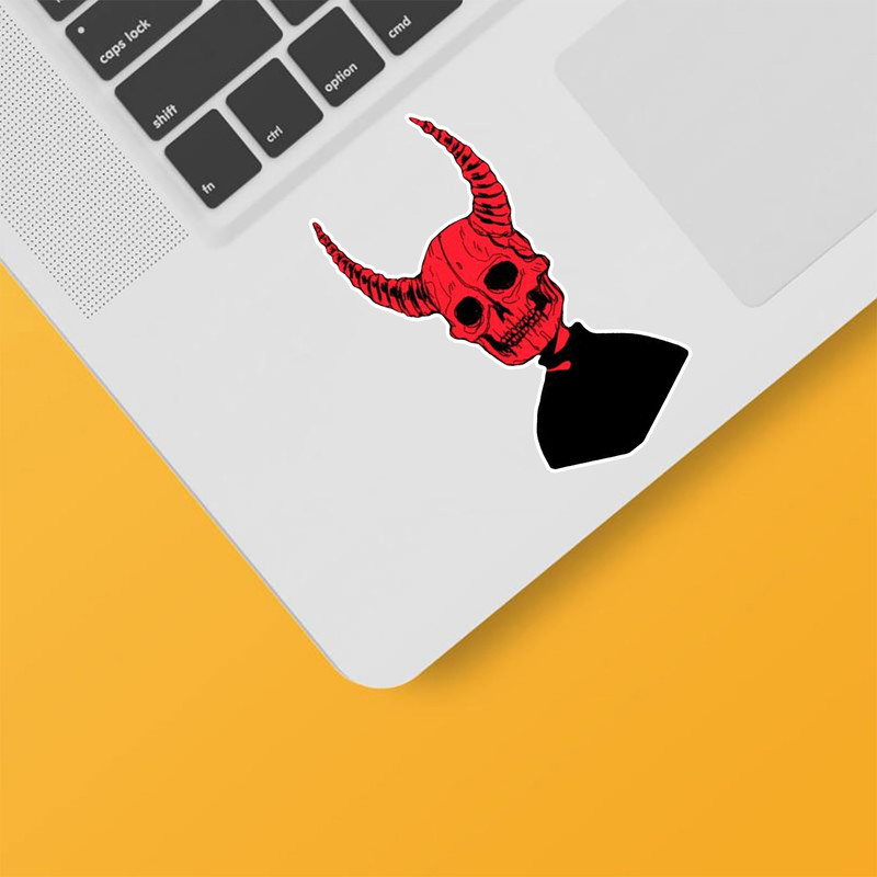 استیکر لپ تاپ و موبایل بووم طرح شیطون مدل Red Skull کد PS42