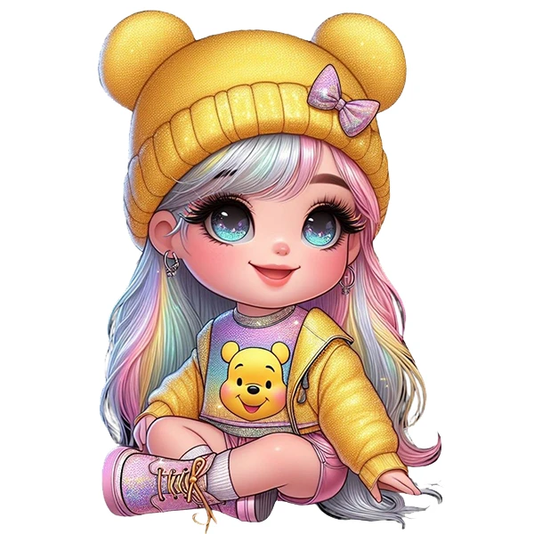  استیکر پارچه و لباس پاد آفرین طرح دختر کد 3850