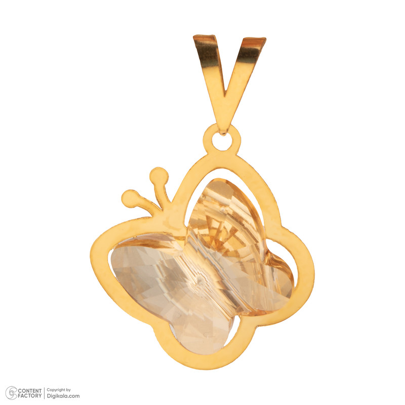 آویز گردنبند طلا 18 عیار زنانه ناریا مدل پروانه رنگ زرد