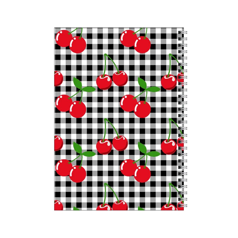 دفتر مشق 50 برگ بامبیلیپ طرح پترن چهارخانه گیلاسی کد 5112303