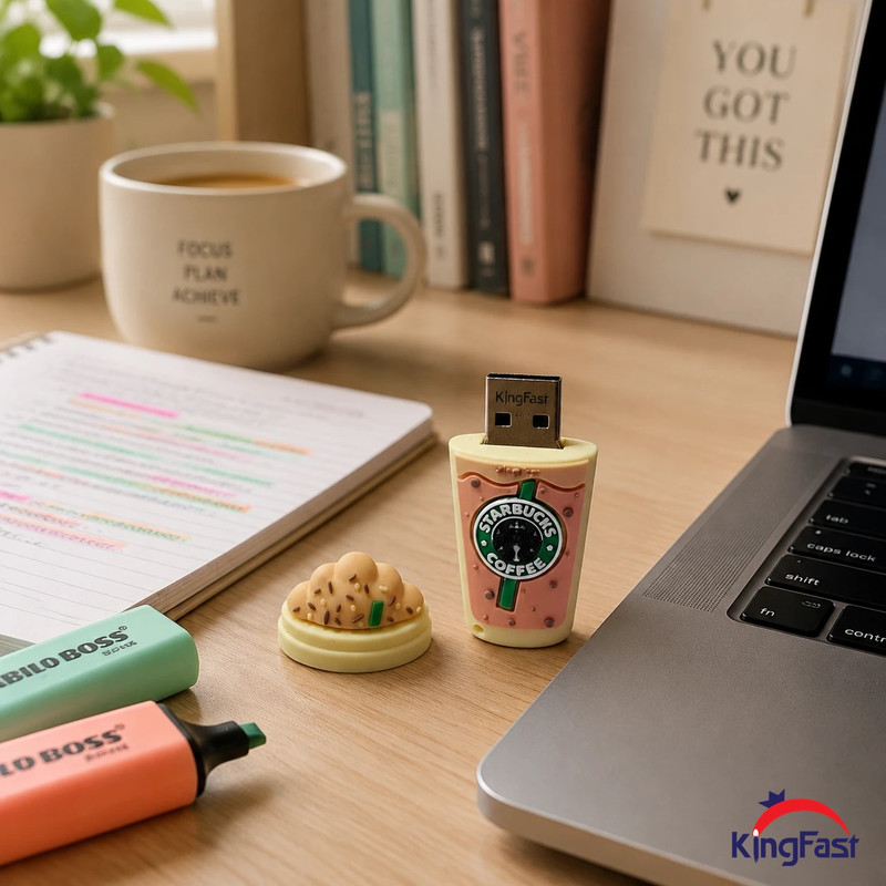 فلش مموری کینگ فست طرح فنجان قهوه مدل Starbucks Coffee Cup CF-11 ظرفیت 32 گیگابایت با رابط USB 3.0