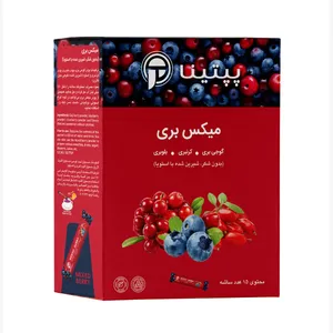 پودر میکس بری بدون شکر و شیرین شده با استویا پپتینا - 45 گرم جعبه 15 عددی