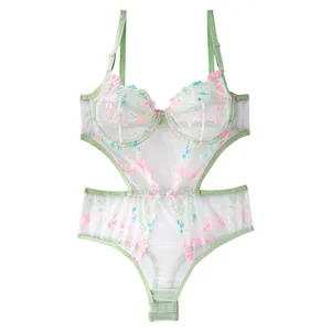 لباس خواب زنانه نوشه پوش مدل بادی توری فنردار کد 907