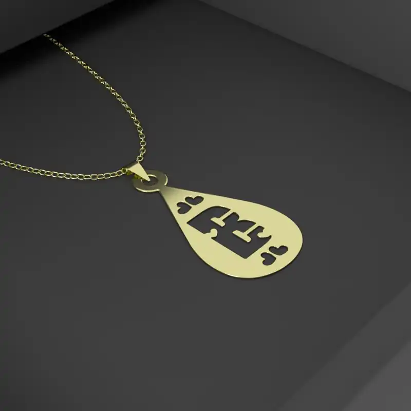 گردنبند طلا 18 عیار زنانه مدوپد مدل حرف B کد GBA10167 به همراه باکس گل رز جاویدان