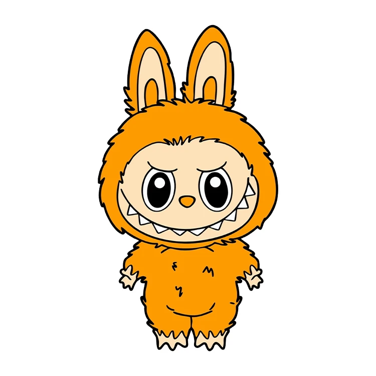 استیکر پارچه و لباس پاد آفرین مدل عروسک لبوبو Labubu کد S2133