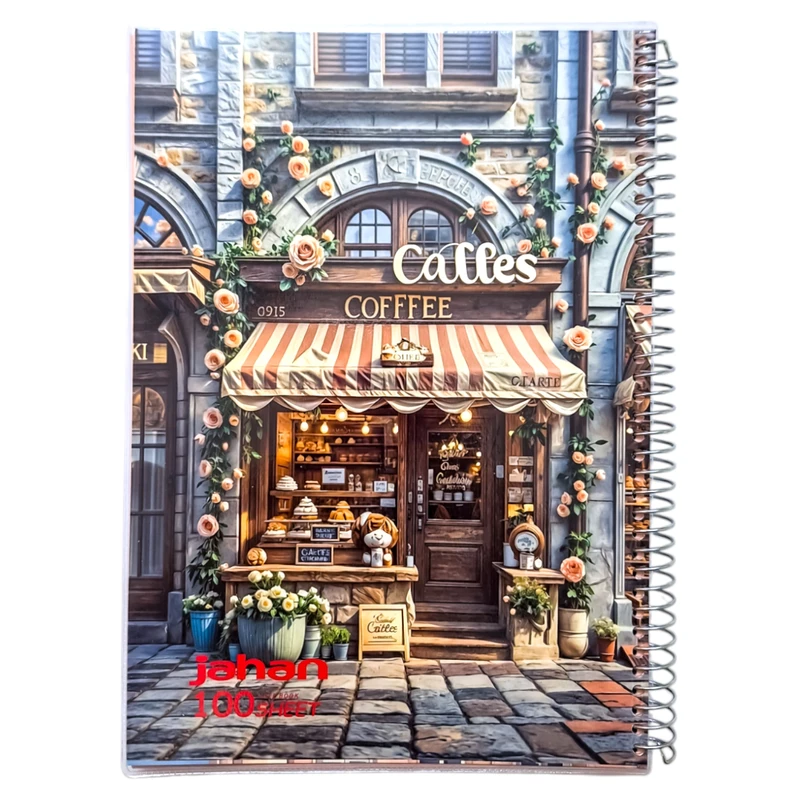 دفتر مشق 100 برگ مدل کافه نان کد 24