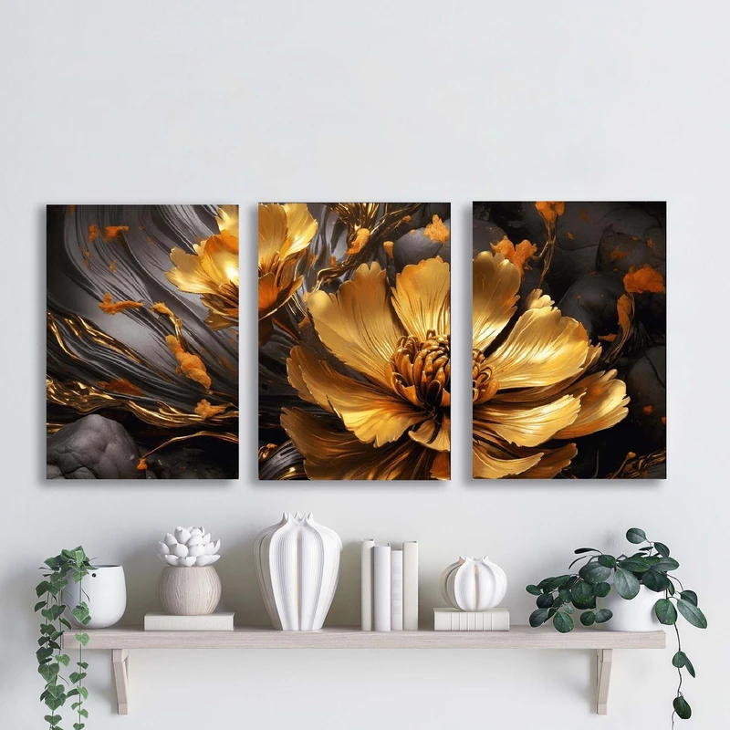 تابلو شاسی آتریسا مدل آبستره ATA009 مجموعه سه عددی